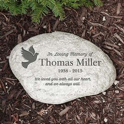Engraved In Loving Memory Dove Garden Stone