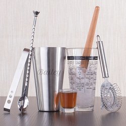 Engraved Modern Bar Mixologist Set