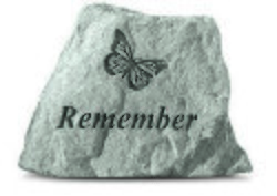Engraved Remember Stone with Butterfly