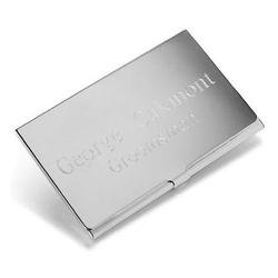 Engraved Silver Plated Business Card Case