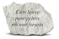 Engraved StoneCats leave paw prints