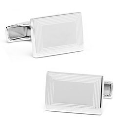 Etched Rectangular Personalized Cufflinks