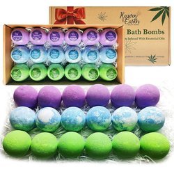 Eucalyptus, Mint & Lavender Essential Oil Bath Bomb Set - 18 Pieces