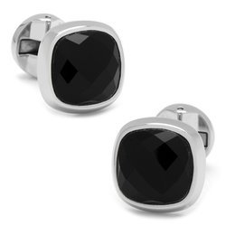 Faceted Onyx Cushion Cufflinks