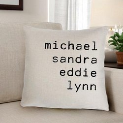 Family Names Personalized Throw Pillow
