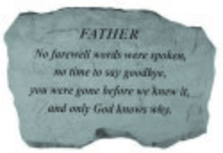 FATHER No farewell words Memorial Stone
