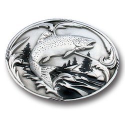 Fish & Stream Enameled Belt Buckle