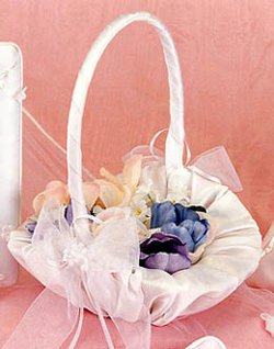 Flower Girl Basket - White Rose