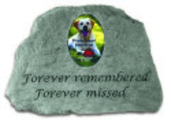 Forever remembered With Photo Insert Memorial Stone