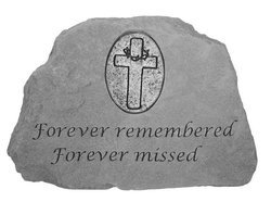 Forever remembered with Oval Cross Memorial Stone