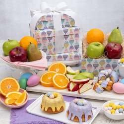 Fresh Fruit and Bundt Cakes Easter Gift Tower