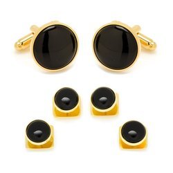 Gold and Onyx Stud Set