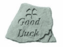 Good Luck with clover Engraved Stone