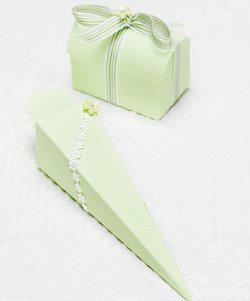 Green Wedding Favor Cone Box