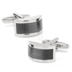 Grey Cats Eye Bridged Cufflinks