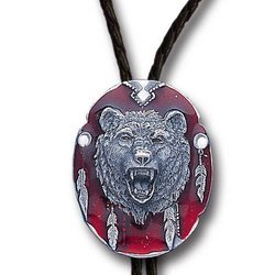 Grizzly Head Bolo Tie