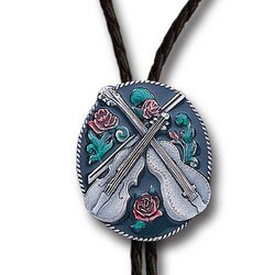 Guitar and Fiddle Bolo Tie