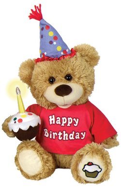 Happy Birthday Light-Up Candle Plush Bear