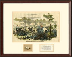 Historic Civil War Framed Print with Real Bullet