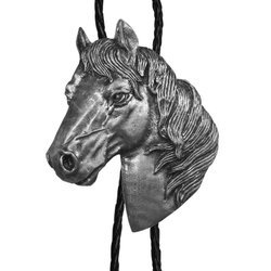 Horse Profile Antiqued Bolo Tie