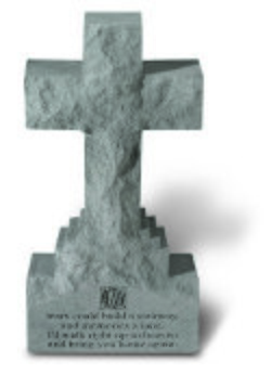 If Tears Engraved Cross Memorial Stone