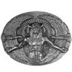 Indian and Eagles Antiqued Buckle