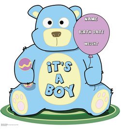 It's A Boy Teddy Bear Cardboard Cutout