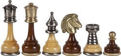 Italian Tournament Brass<BR>& Wood Chessmen Set
