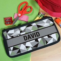 Jagged Squares Personalized Pencil Pouch