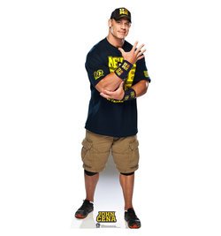 John Cena Navy and Gold Shirt On WWE Cardboard Cutout