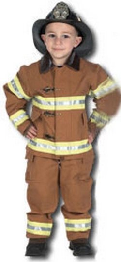 Jr. Firefighter Costume with Helmet - Tan