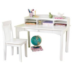 KidKraft Avalon Child Desk With Hutch And Chair Set - White