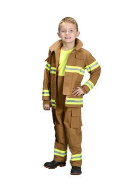 Personalized Kids Jr Firefighter Costume - Tan