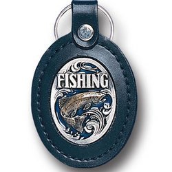 Leather Key Chain - Fishing