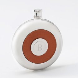 Leather Personalized Flask with Shot Glass