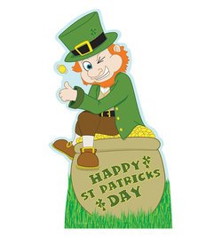 Leprechaun with Pot of Gold / Rainbow Cardboard Cutout