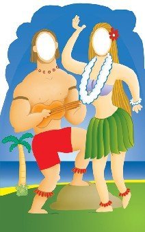 Life Size Hawaiian Couple Standee