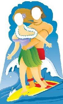 Life Size Surfer Couple Standee