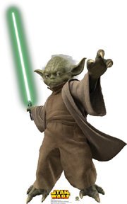 Life Size Yoda Standee with Light Saber