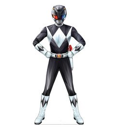 Lifesize Black Power Ranger Cardboard Cutout