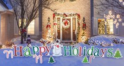 Lifesize Happy Holidays Coroplast Outdoor Yard Sign