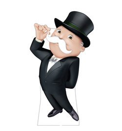 Lifesize Mr. Monopoly Moustache Twirl Cardboard Cutout