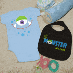 Lil Monster Personalized Baby Onesie and Bib Set