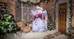 Little Cowboy Snowman Outdoor Standee