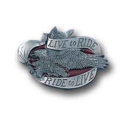 Live to Ride Enameled Belt Buckle