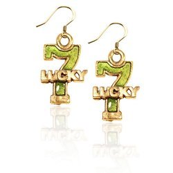 Lucky 7 Charm Earrings in Gold