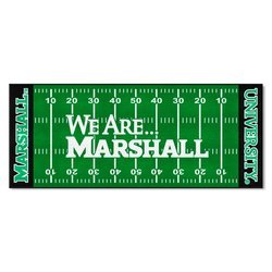 Marshall University Football Field Runner Rug - We Are Marshall Logo