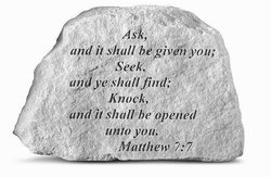 Matthew 7:7 Engraved Stone