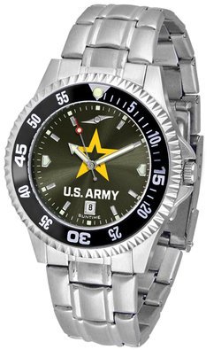Men's US Army Competitor Steel AnoChrome Color Bezel Watch