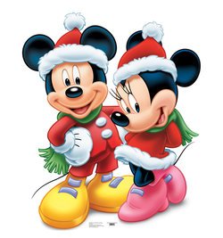 Mickey & Minnie Christmas Cardboard Cutout